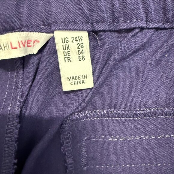 Isaac Mizrahi Wide Leg Pants Plus Size 24 Lilac Purple Stretch 24/7 Pull On - Picture 12 of 16
